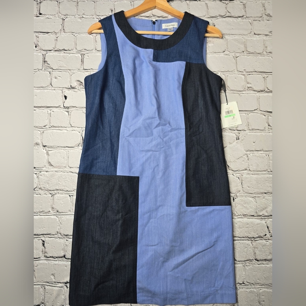 Calvin Klein Color Block Shift dress Womens size 8 NWT
